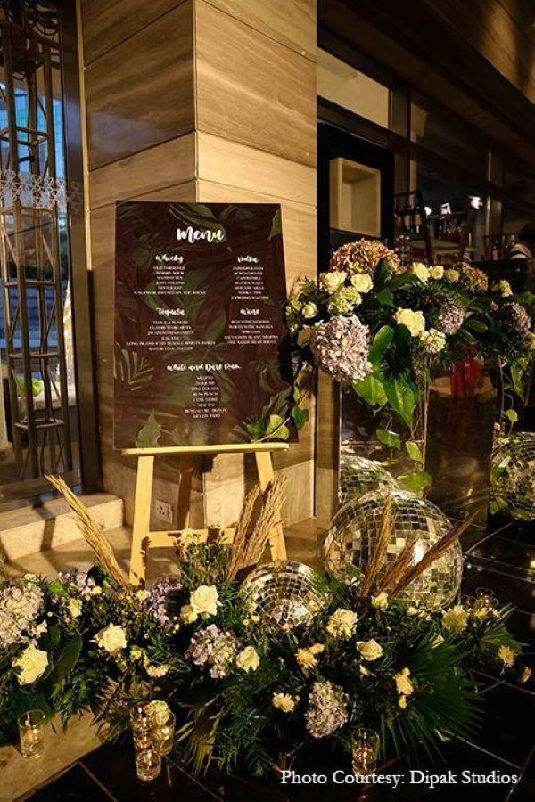 Luxury Engagement Decoration with Black & White Floral Theme